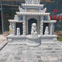 遵义芝麻白中国黑石材套墓 花岗岩墓碑