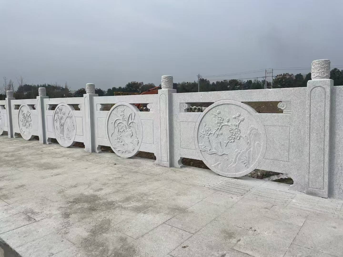 遵义芝麻白河道栏杆 石材栏杆